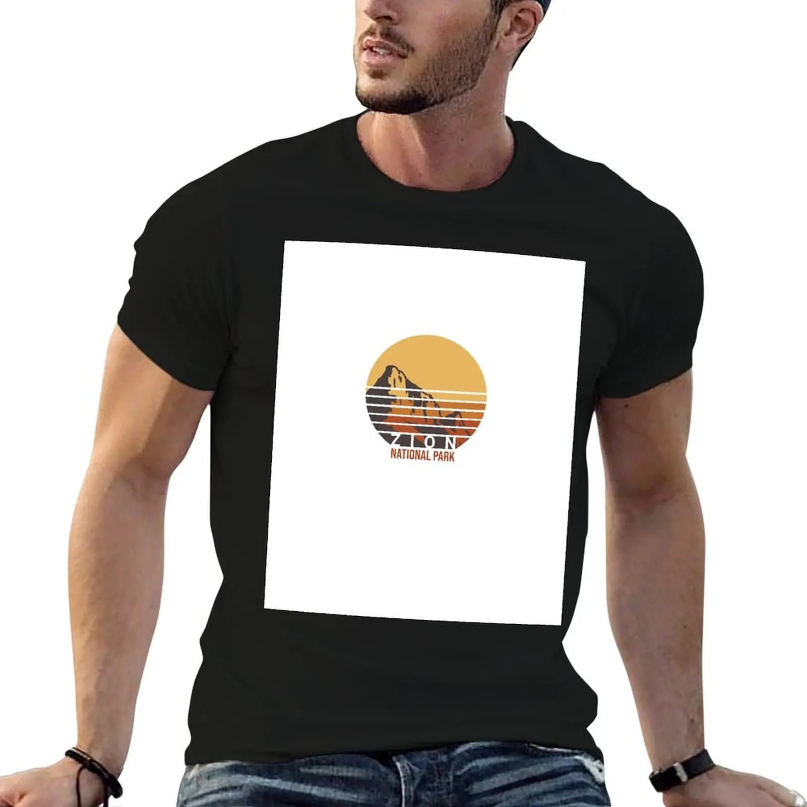 

Zion National Park Vintage Sunset Travel T-Shirt cotton tshirt 100% man t shirt graphic T-Shirt