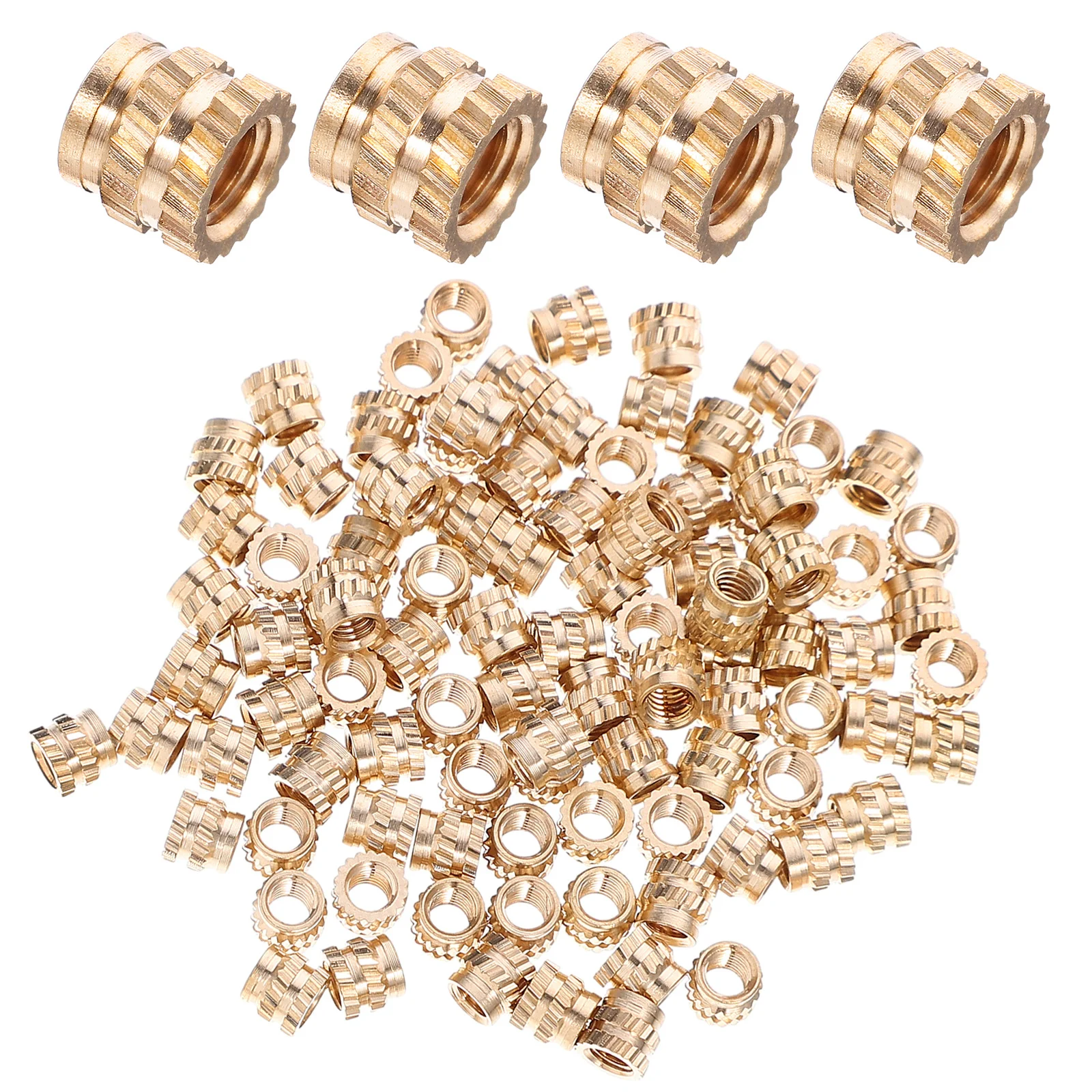 

100pcs Threaded Insert Brass Heat Set Insert For 3D Printing Plastic Injection Molding Knurled Female Thread M3