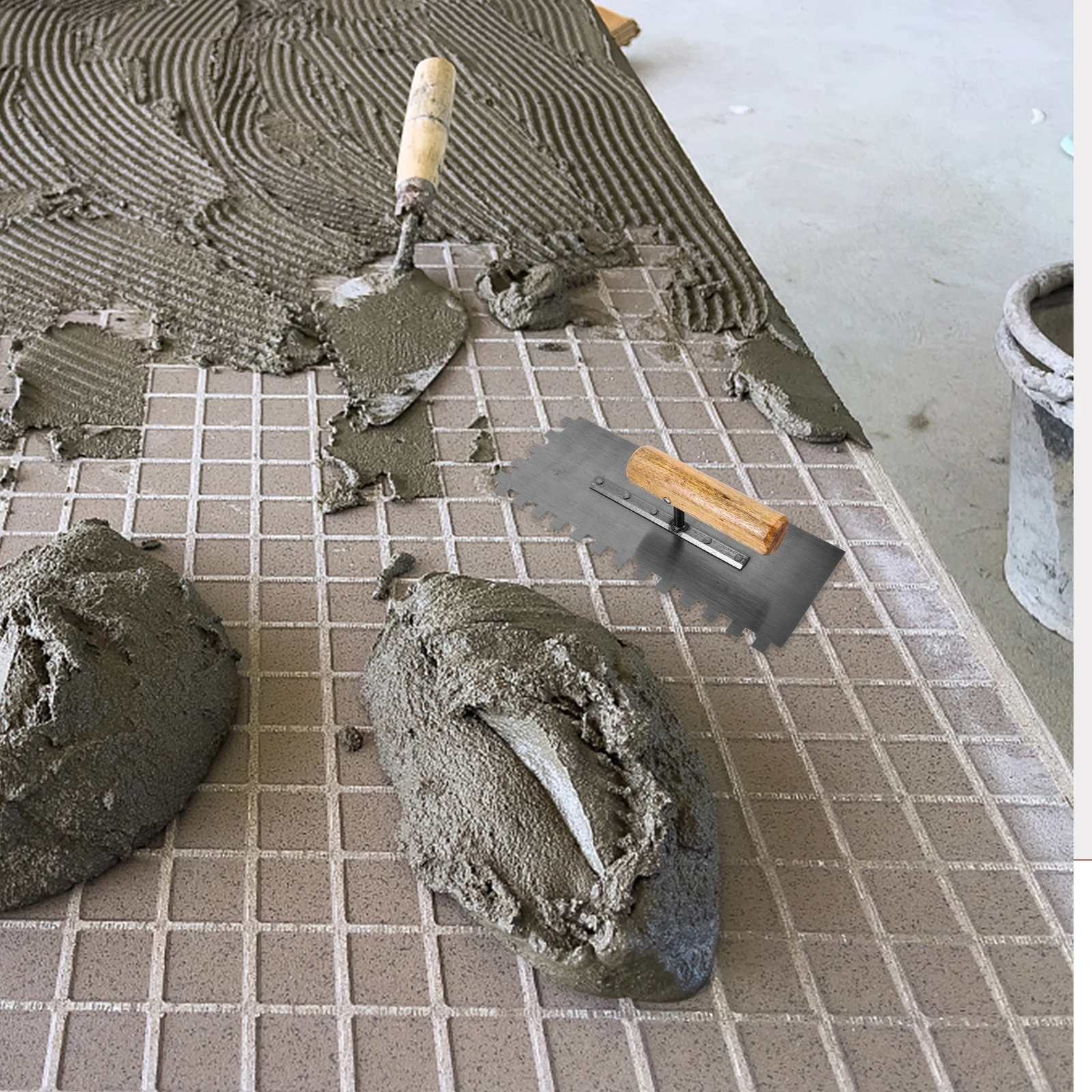 

Stainless Steel Trowel 11x27cm Finishing Concrete Trowel Tool for Cement Concrete Tile Wood Handle