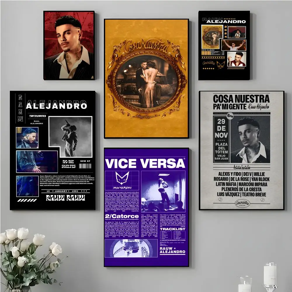 حار مغني الراب R-rauw AlejandroS المشارك لغرفة المعيشة ، غرفة نوم ، بار جدار الفن يطبع ورقة ملصق الديكور الهدايا #4