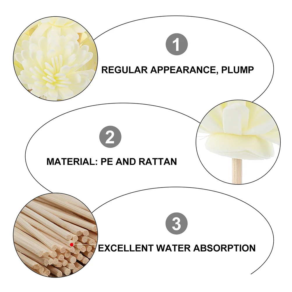 

20Pcs Flower Aroma Diffusers Safe Essential Oil Accessories Decor Flower Diffuser Aromatherapy Flowers