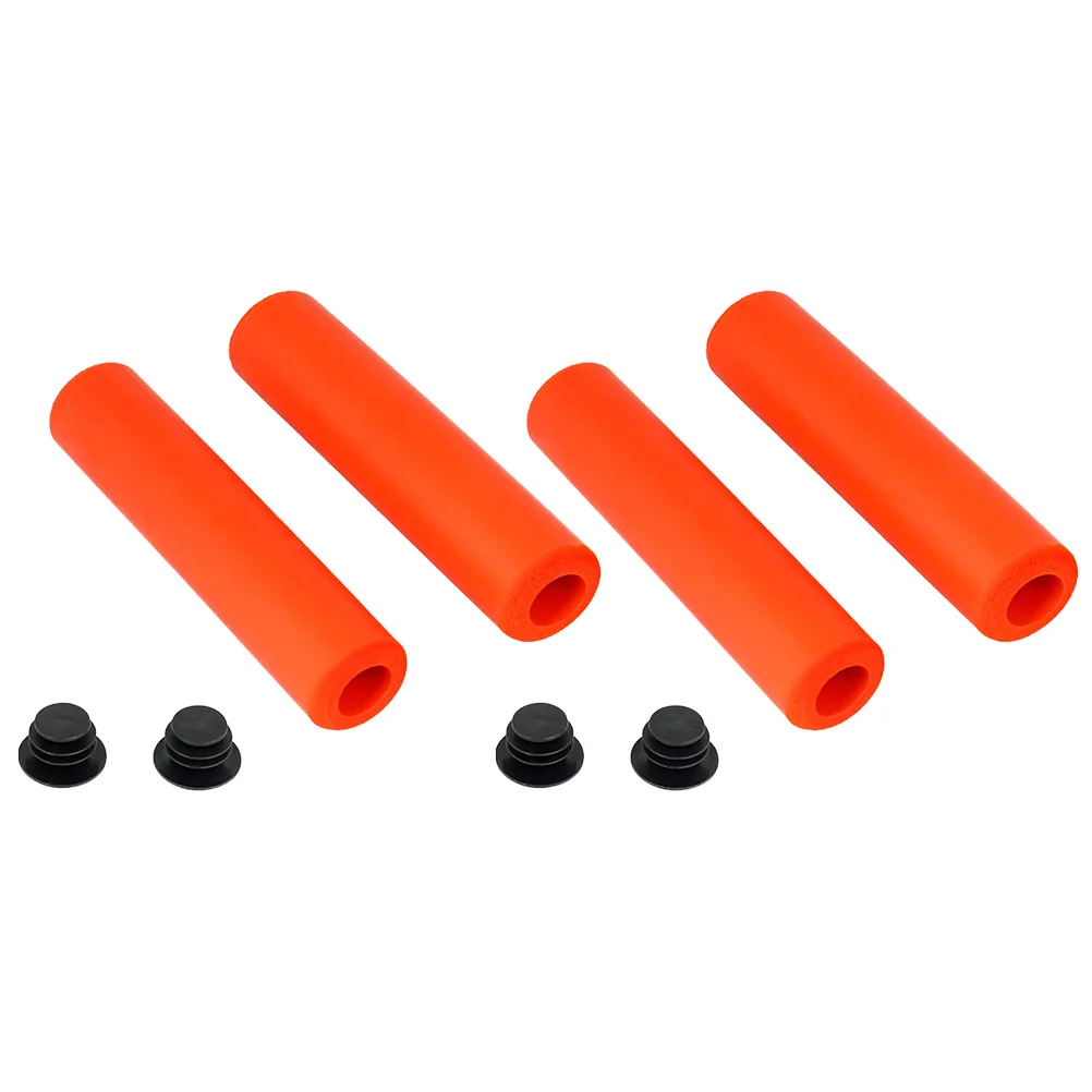 2Pairs Fietsen Handvatten Anti-Slip Oppervlak Nat Droog Grip Comfortabele Oranje Stuur Covers Handvatten