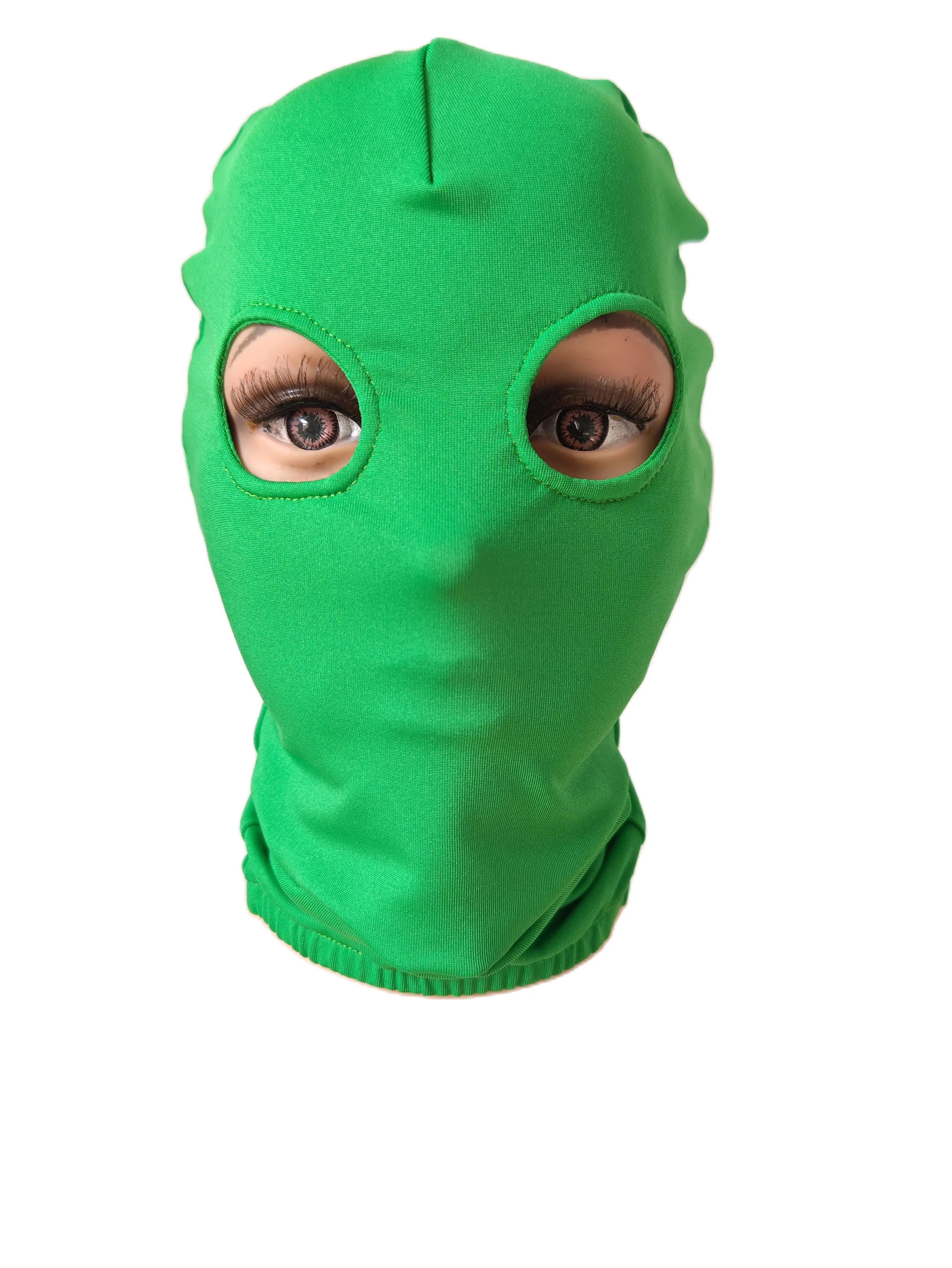 

Halloween Cosplay green Mask open eyes Costumes spandex hood unisex Zentai Costumes Party Accessorie