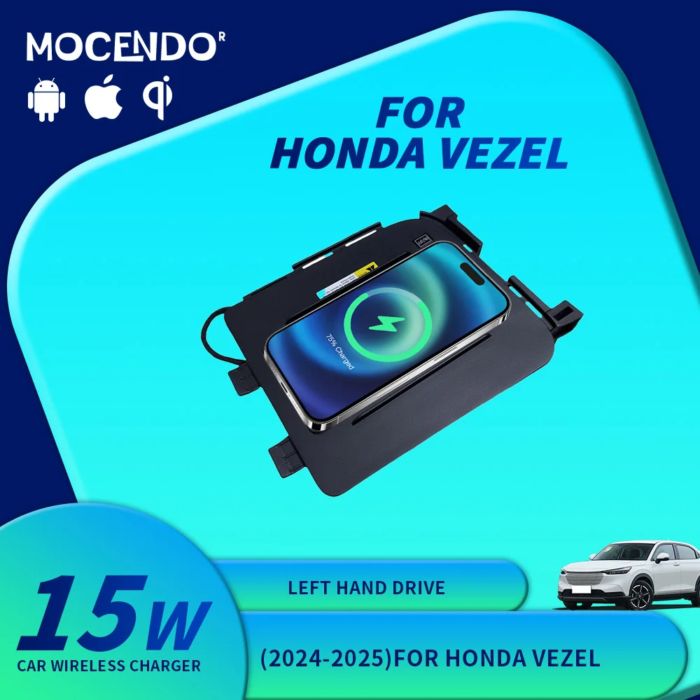For Honda Vezel 2024 2025 Car Wireless Charger Fast Charging Accessory Auto Car Tools Compatible with Cars