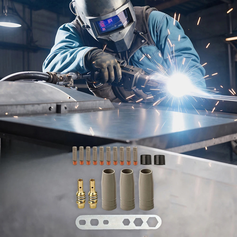 18pCS 0.8mm Coating Protection Nozzle Set NonStick Welding Slag Airless For 15AK Torch Tips Accessories