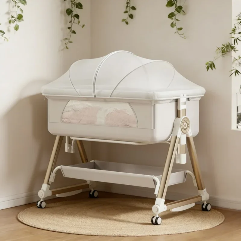 

Многофункциональная детская кроватка-трансформер 8-в-1: складная, для путешествий, со съемным пеленальным столиком, режимом качания, для новорожденных и младенцев