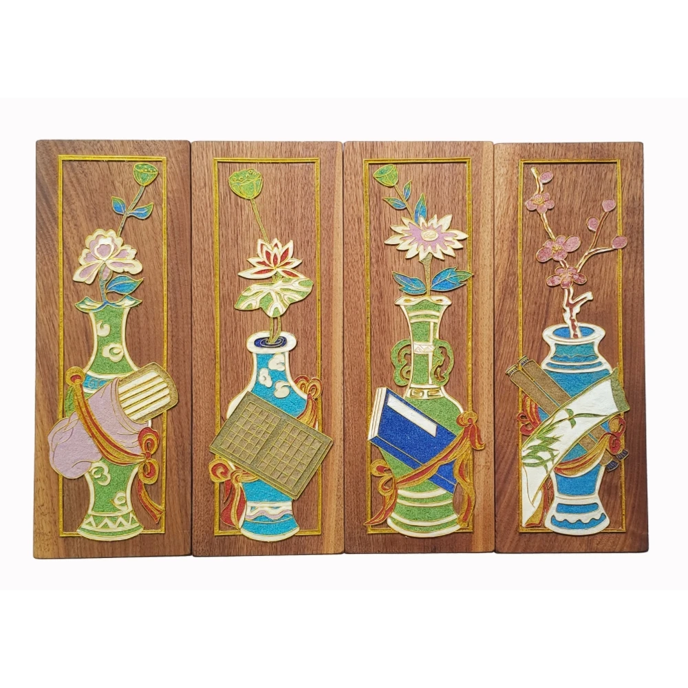 

Christmas gifts ICH Cloisonne Display Ornament - the Four Arts Pattern (Qin, Qi, Shu, Hua) Traditional Craft