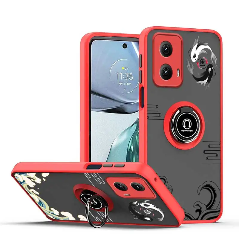 Edge2024 Balance of Koi Skin-feel Ring Phone Case For Motorola Moto Edge 50Pro 40 40Neo 30Pro 30Neo 30 20Pro 20 Cover