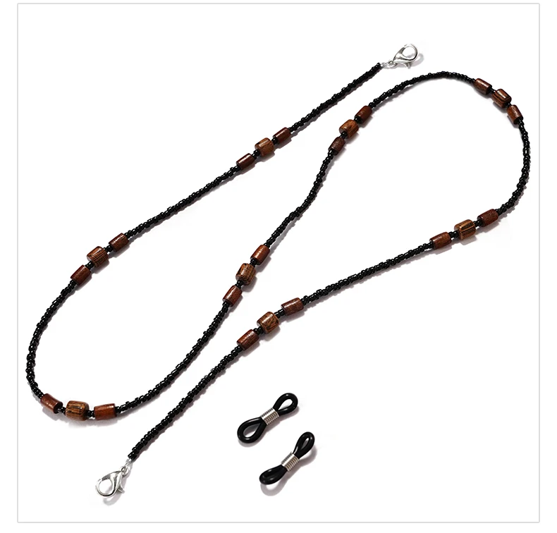 2022 neue Holz Perlen Gläser Kette für Frauen Mode Lanyard Acryl Maske Sonnenbrille Gurt Schnur Hängenden Hals Halten – Detail 7