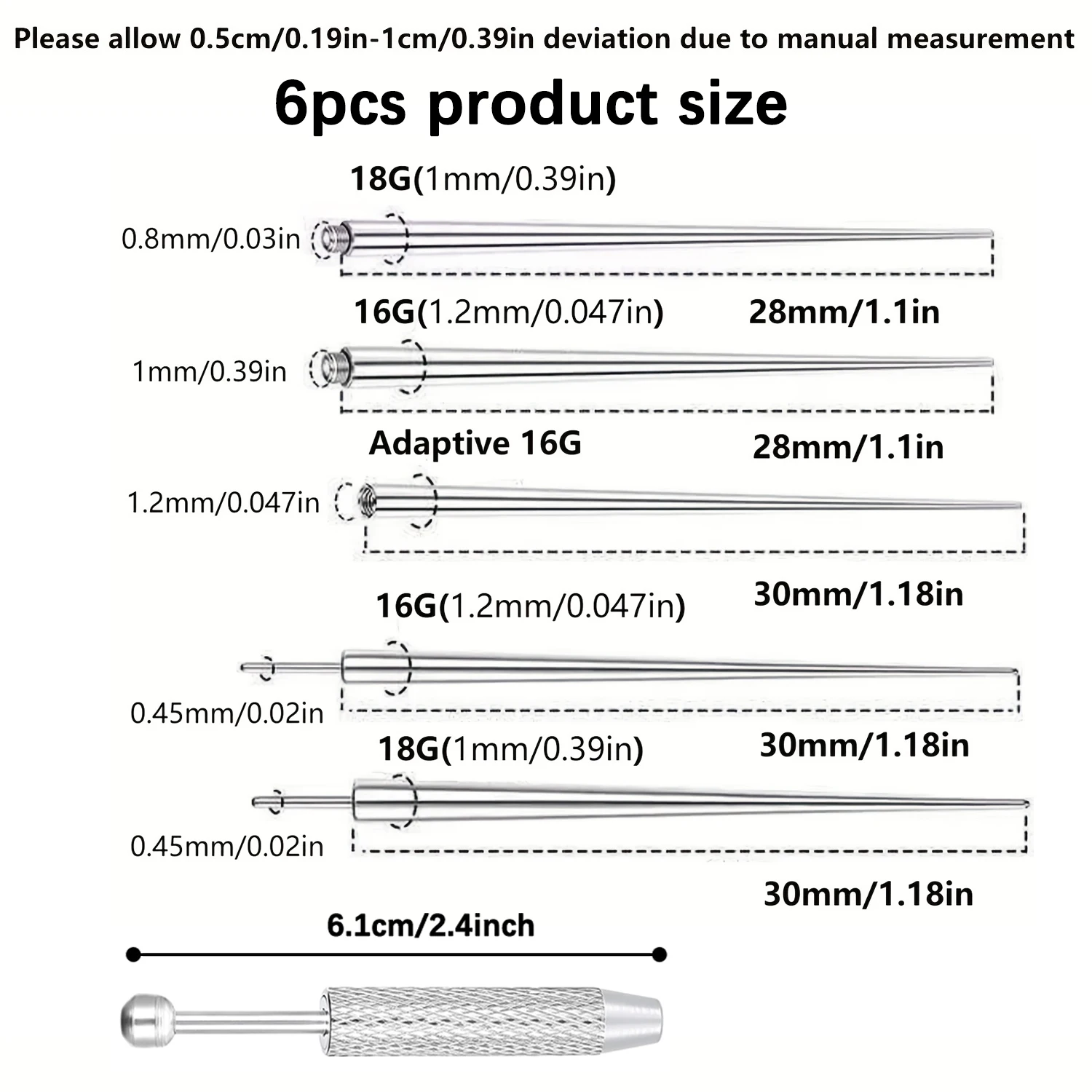 14/16/18 جرام طقم ثقب التيتانيوم موضوع داخلي منحني تفتق الإدراج دبوس أداة ل الزنمة اللولب الشفاه الأنف ثقب المجوهرات #4