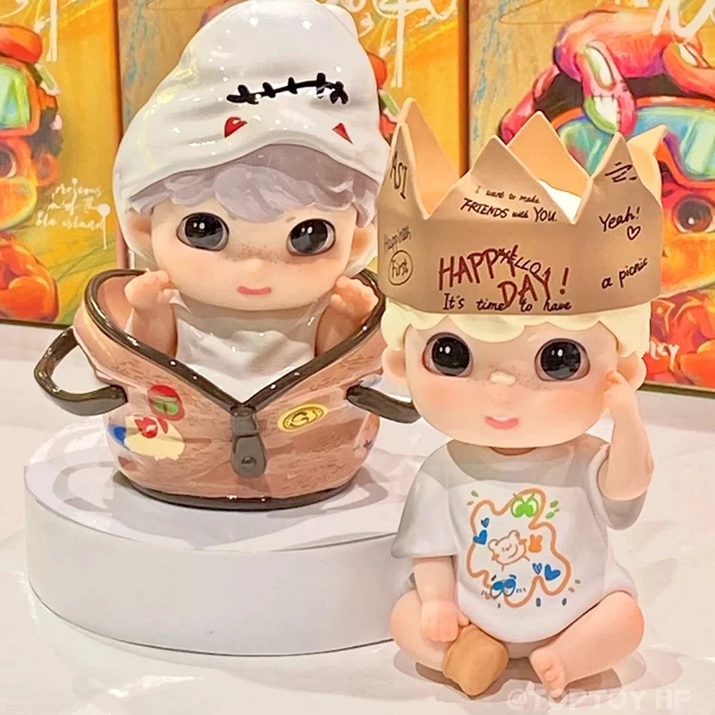 Ah Si -4 City Series Blind Boxs Toy PVC Action Figure Collectible Doll Girl Birthday Surprise Gifts Mystery Box Desktop Ornament