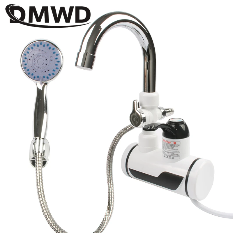 DMWD Elettrica Istantanea di Acqua Calda del Rubinetto In Acciaio Inox Senza Serbatoio di acqua calda con Visualizzazione della Temperatura LED Rubinetto Per La Cucina doccia