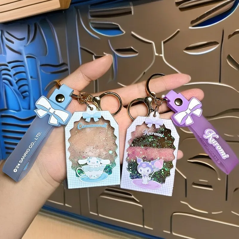 

Kawaii My Melody Kuromi Cinnamoroll Afternoon Tea Series Acrylic Keychain Anime Sanrio Girly Heart Cute Backpack Pendant