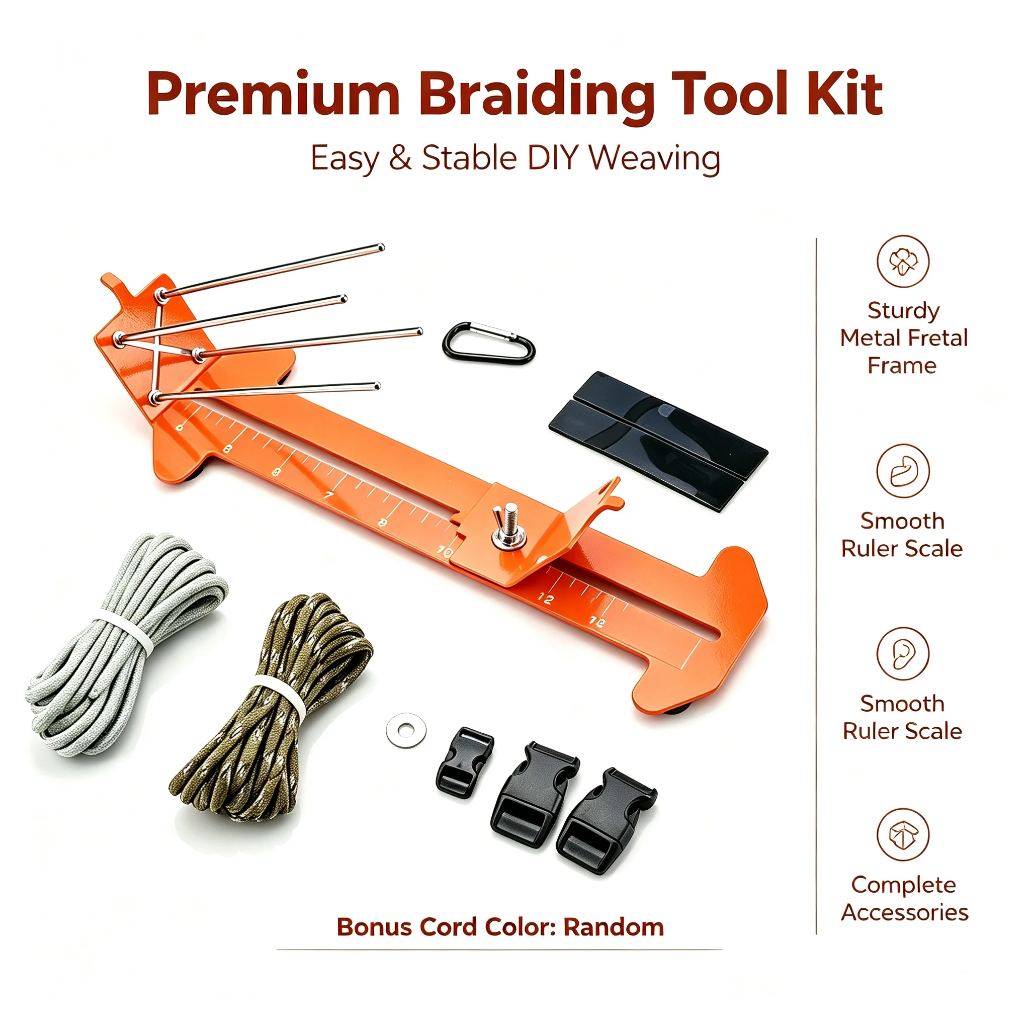 Paracord Bracelet Jig, Adjustable DIY Bracelet Making Tool, Hand Rope Braiding Stand