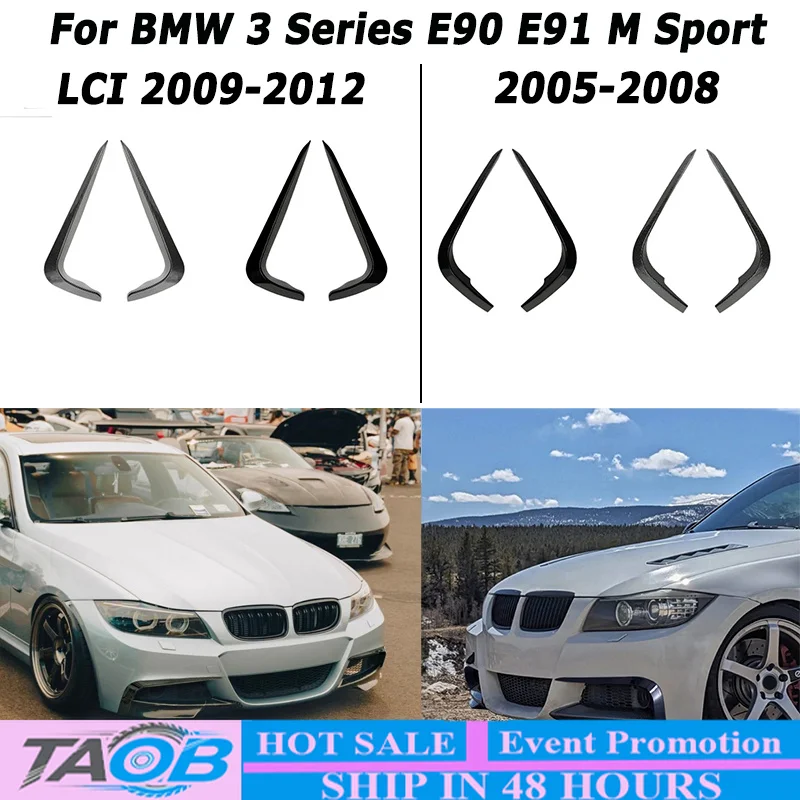Car Front Foglight WInd Knife for BMW 3 Series E90 E91 M Sport 2005-2012 LCI Splitter Spoiler Exterior Tuning Car Accessories