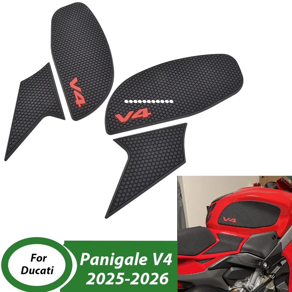 V4 Tank Pad Motorcycle Fuel Tank Pad For Ducati Panigale V 4 2025 2026 Non-slip Side Fuel Tank Protection Pad Accessories