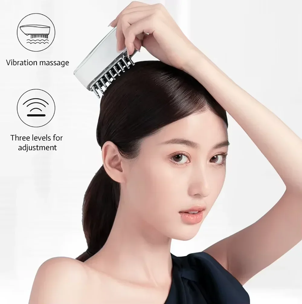 Hair Growth Electric Comb Scalp Massager  EMS LED Vibration Scalp Applicator Head,Full Body Relax Meridian Dredge Massage