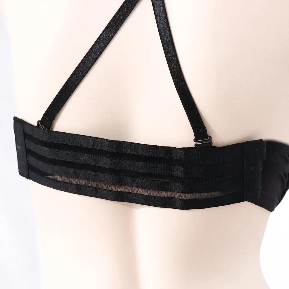 Non Slip 4 Rows Elastic Band Women Solid Color Extender Shoulder Strap Entension Buckle Bra Accessories Transparent Bra Strap
