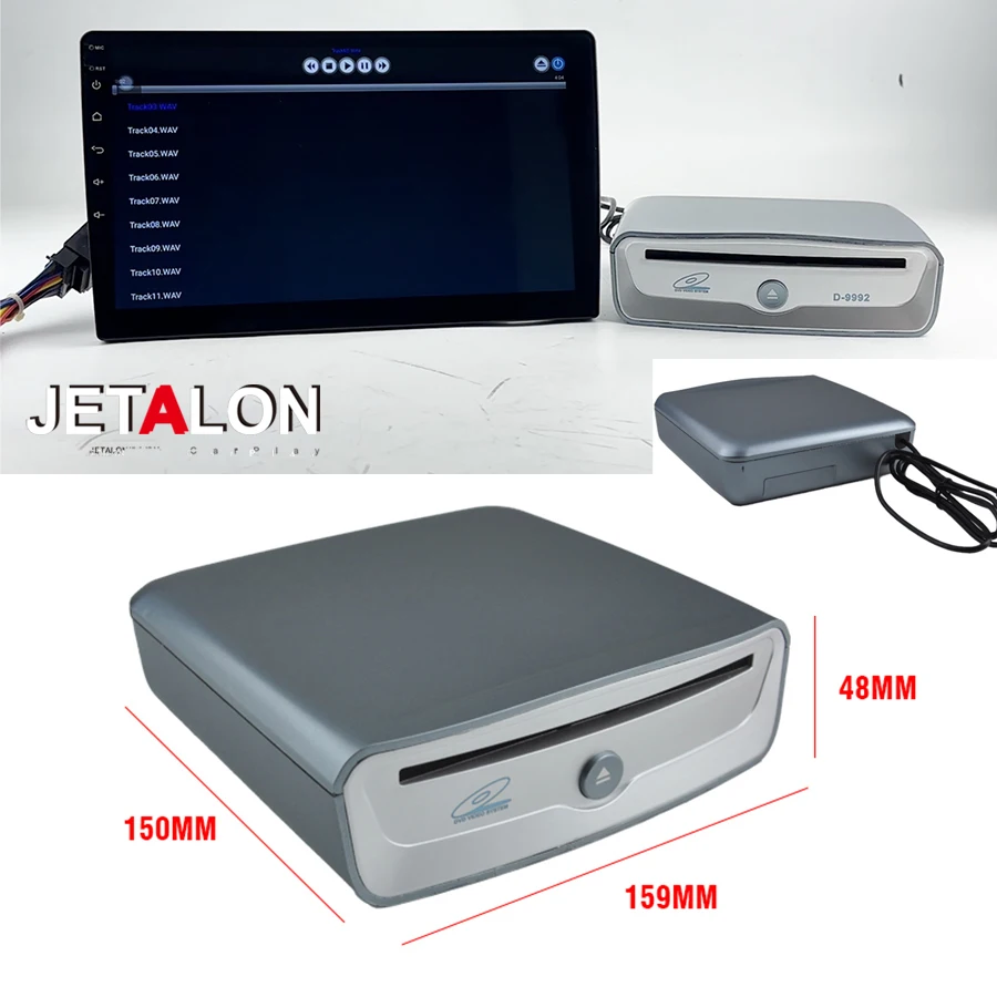 For Android Head Unit Auto Multimedia Player USB External Car DVD CD Drive Box Plug And Play Touch Control HD Video Music Reader
