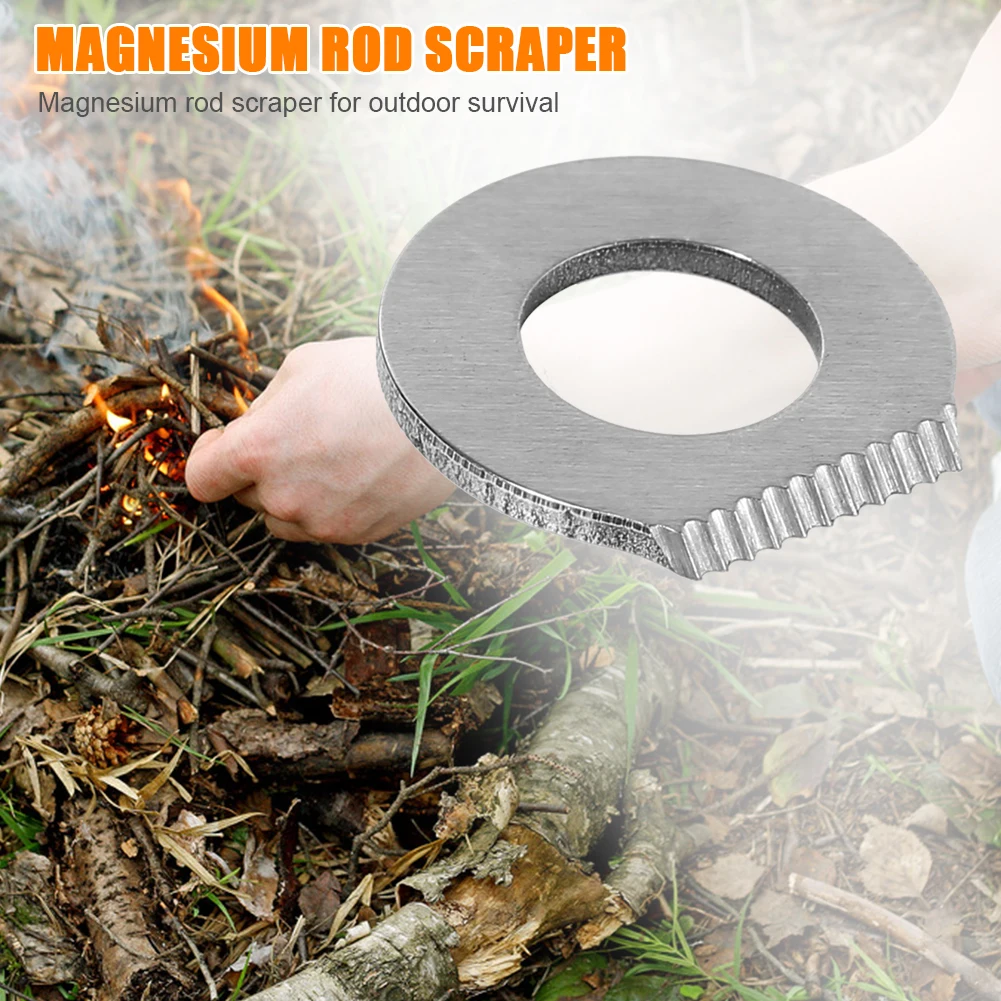 Scraper Stone Fire Starter Lighter Stainless Steel Flint Equipments Multifunctional Magnesium Rod Scraper for Camping Hiking