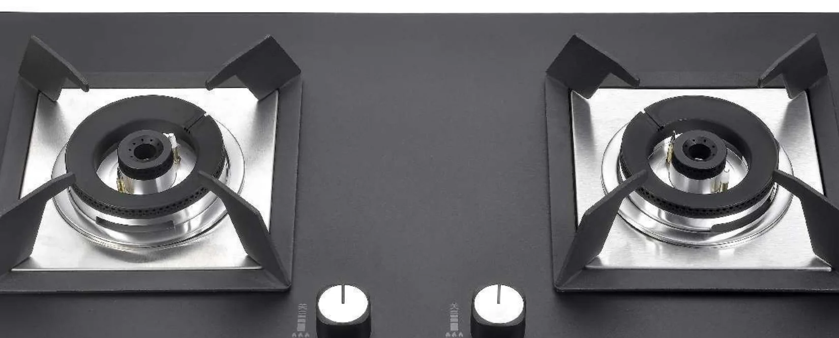 موقد غاز ذكي بشعلانين - موقد زجاجي مدمج محمول للمطبخ المنزلي، كفاءة عالية مع ميزات أمان