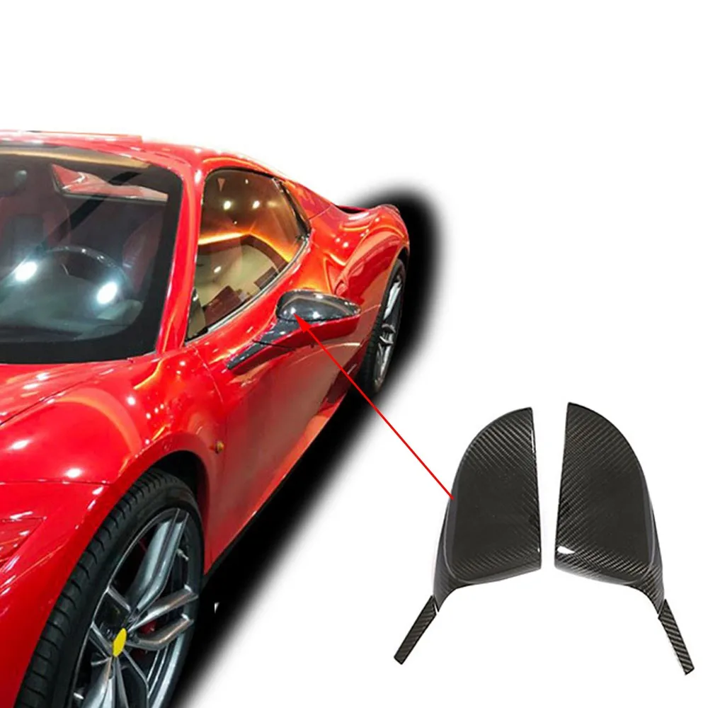 

OEM Paste Style Carbon Fiber Side Mirror Covers Caps For Ferrari 458 2011- 2016 Car Door Window rear-vision mirror shell Trims