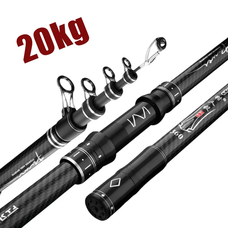 

3.0M-4.5M Telescopic Fishing Rod Carbon Portable Spinning Fishing Pole for Boat Saltwater Freshwater Surfcasting Baitcasting Rod