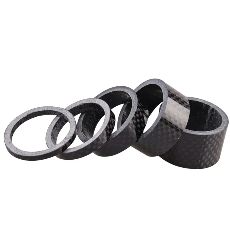 AliExpress NONE 5PCS Bicycle Carbon Fiber Spacer 3/5/10/15/20mm MTB Headset Washer 28.6mm Fork Tube Spacer Mountain Bike Accessories