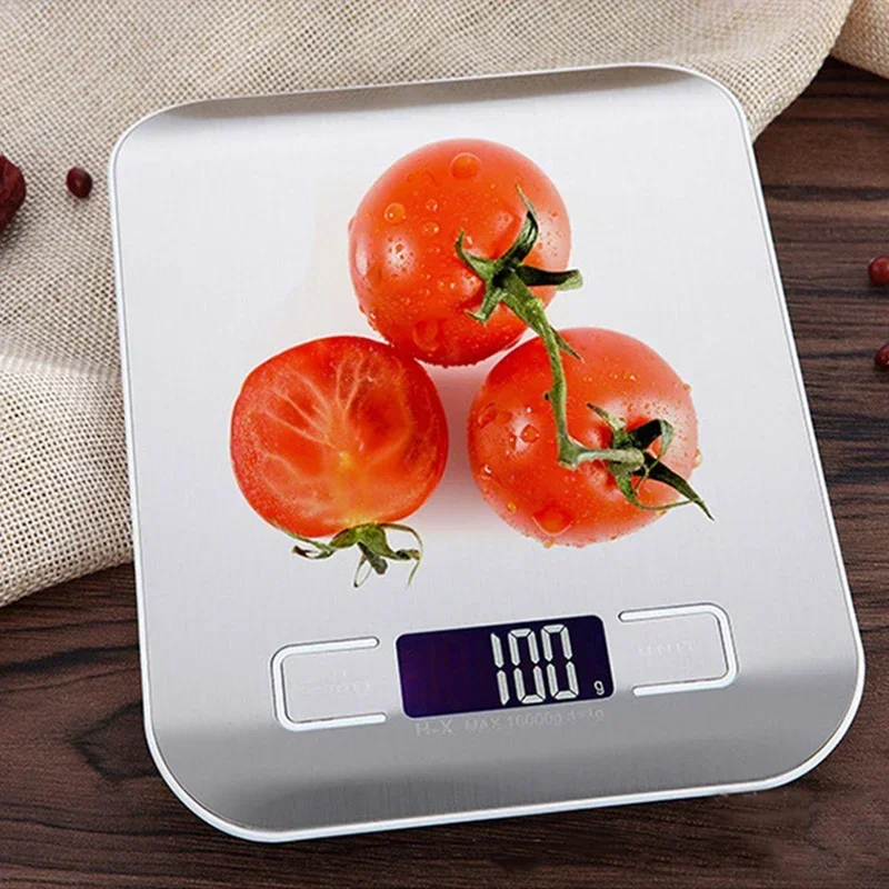 LED Display 5kg/1g Lectronic Scales Stainless Steel Digital Kitchen Scales USB Charge Home Jewelry Food Baking Weighing Tools