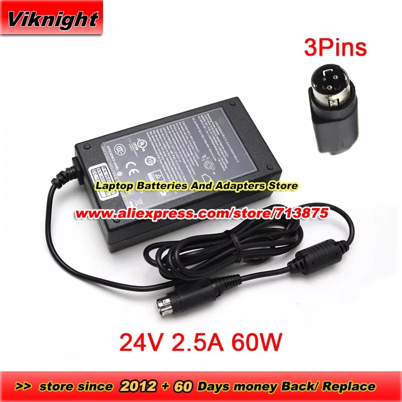 FSP060-RTAAN2 60W Charger 24V 2.5A AC Adapter FSP060-RAA Round With 3 Pins Printer Power Supply