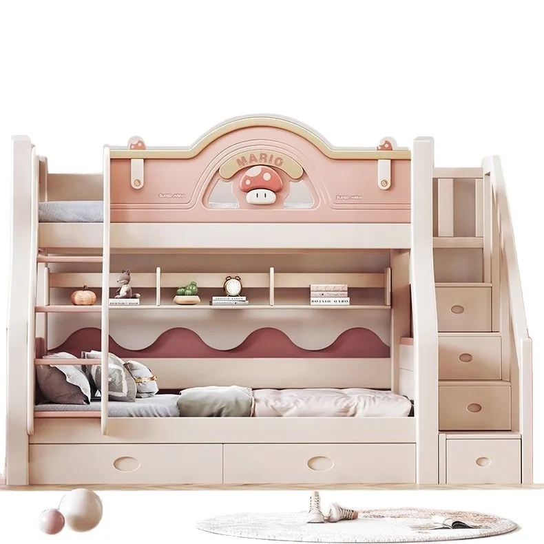 Solid wood upper and lower beds Double-layer children's two-layer mother-child beds High and low beds