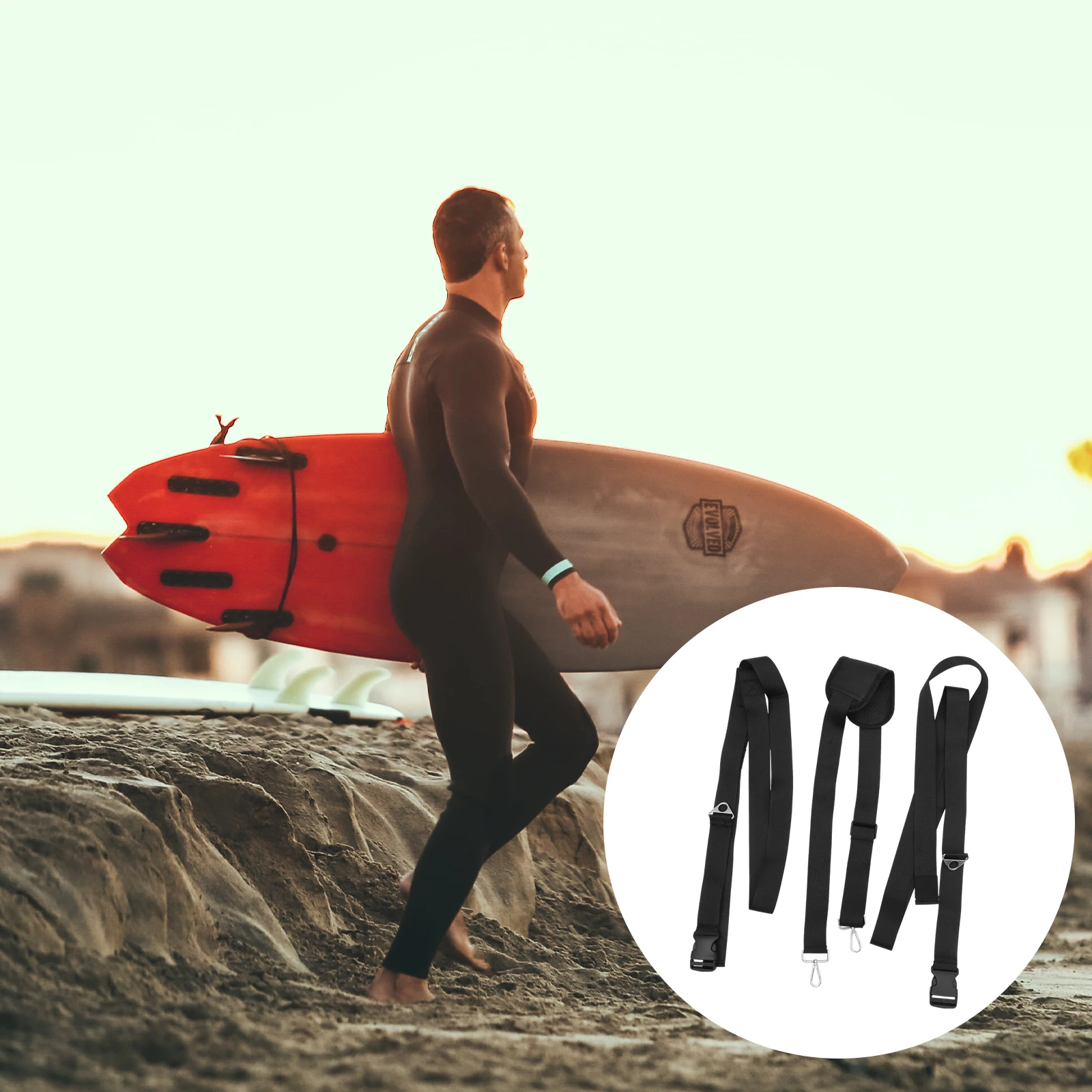 

Surfboard Strap Durable Nylon Shoulder Strap For Surfboard Carry Lightweight Comfortable Multifunctional Cup Bag Compatible