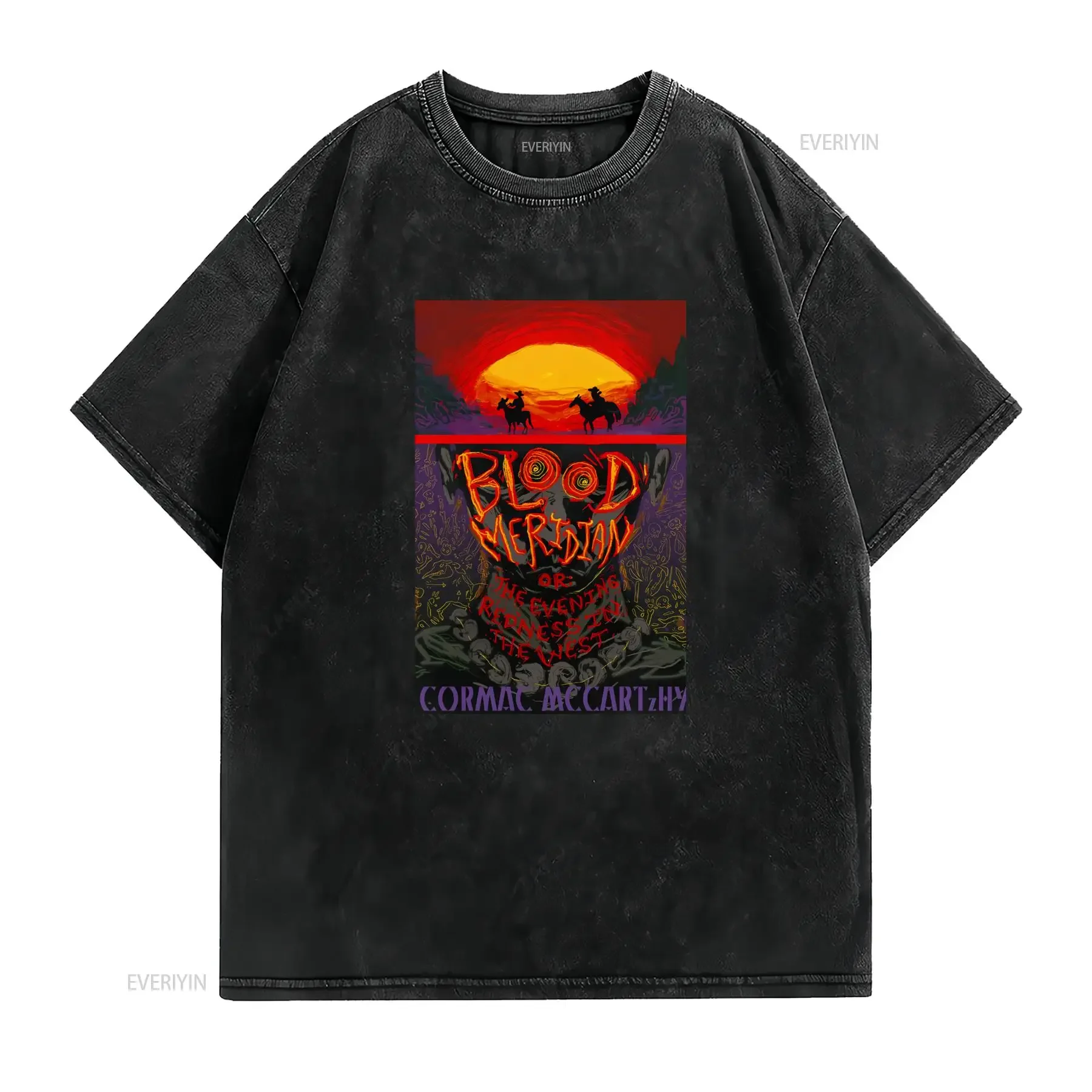 Blood Meridian Cormac Mccarthy vintage western novel graphic tee vintage Washed designer clothes fashion Breathable Casual
