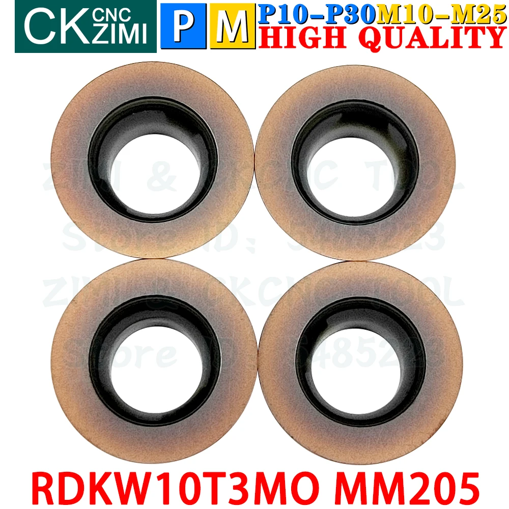 RDKW10T3MO MM205 RDKW 10T3 MO MM205 Insertos de carboneto de faceamento Ferramentas de insertos de fresamento indexáveis RPMT RDMT RDKW10T3 RDKW 10T3 MO CNC Ferramentas de torno de metal para aço inoxidável