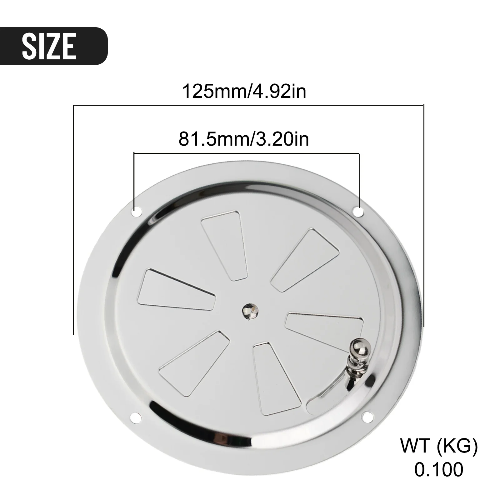 Easy Installation Yacht RV Vent Air Vent Ventilation Panel Mirror Finish Opening And Closing Side Knob Opening Silver Color