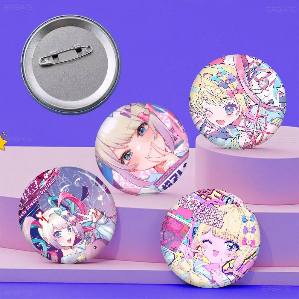 Iodl Game N-Needy Streamer O-Overload Anime Button Pin Handmade Brooch for Clothes Cartoon Badge Backpack Decoration