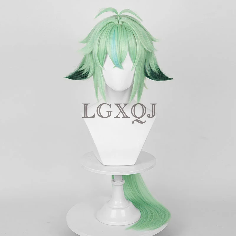 Perruque Cosplay Anime Scalp Sucrose avec Bonnet, Cheveux Synthétiques, Degré de Chaleur, Vert, 85cm, Costume