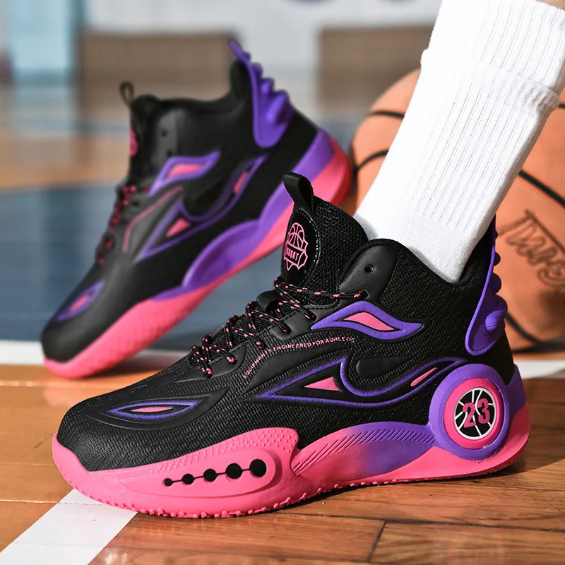 New combat basketball shoes men net surface breathable girls shoes non-slip youth non-slip shock absorption sports shoes