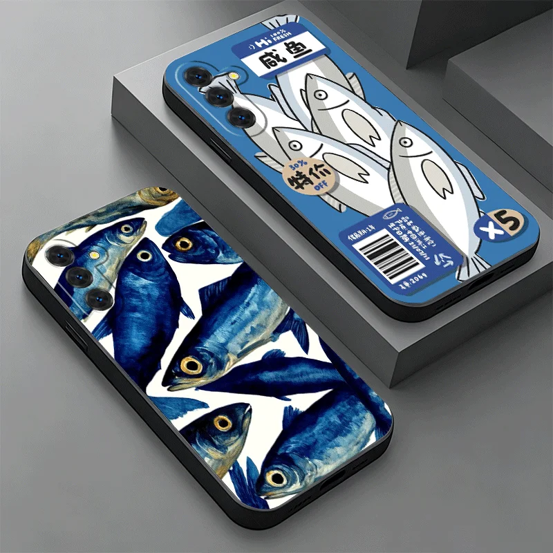 Soft Phone Case For Samsung A17 A37 A57 A16 A36 A56 A15 A35 A55 Discounted Salted Fish A14 A34 A54 A13 A33 A53 A27 A26 A25 A24 A