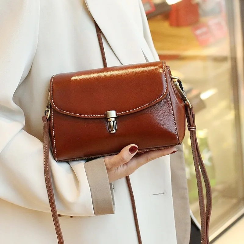 2023 New Popular Summer Small Shoulder Bag Lady Versatile Casual Square Bag Top Layer Cow Leather Crossbody Handbag for Women