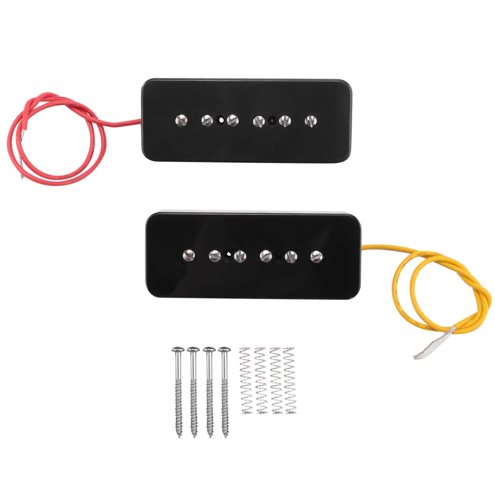 Set of Neck Bridge Soap Bar P90 Pickup Alnico 5 Electric Guitar Pickup Single Coil Guitar Parts Black