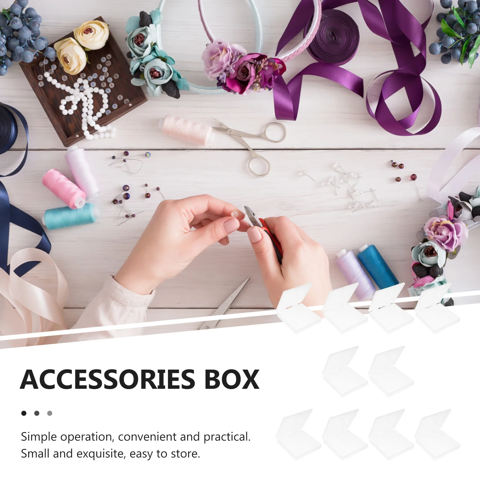 

10 шт., прозрачная коробка для хранения ювелирных изделий, пластиковый квадратный контейнер-органайзер для серег, ожерелья, браслетов, пылезащитное хранение