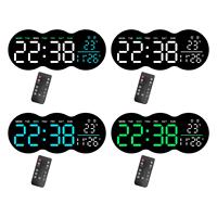 Digital Wall Clock Modern USB Plug in Memory Function Electronic with Remote Control for Living Room Shop Dorm Office Gym