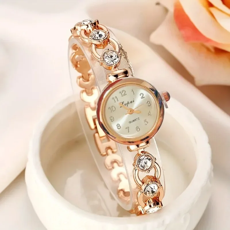 1/2/5 PCS Set Women Watches Bracelet Watch Ladies Wristwatch Alloy Rhinestone Luxury Rhinestone Casual Relogio Feminino Mujer