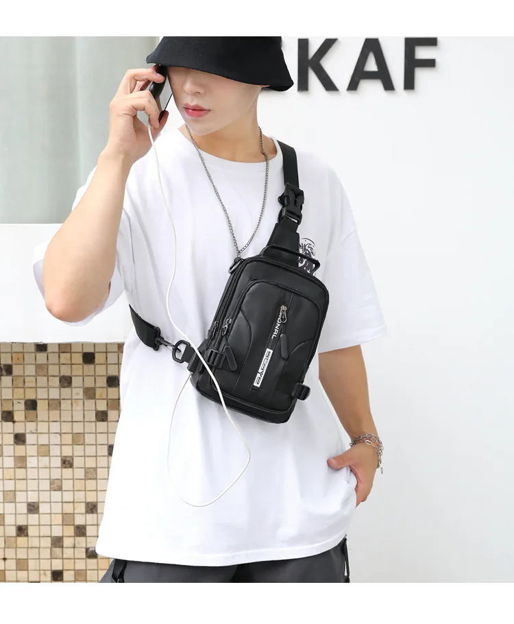 Port Multifunction Sling Side Water Proof Messenger Chest Bag Nylon Crossbody Bags Men Small Backpack Travel Shoulder bags сумка