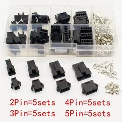 SM2.54 Kits 20 sets Kit in box 2p 3p 4p 5p 2.54mm Pitch Female and Male Header Connectors Adaptor