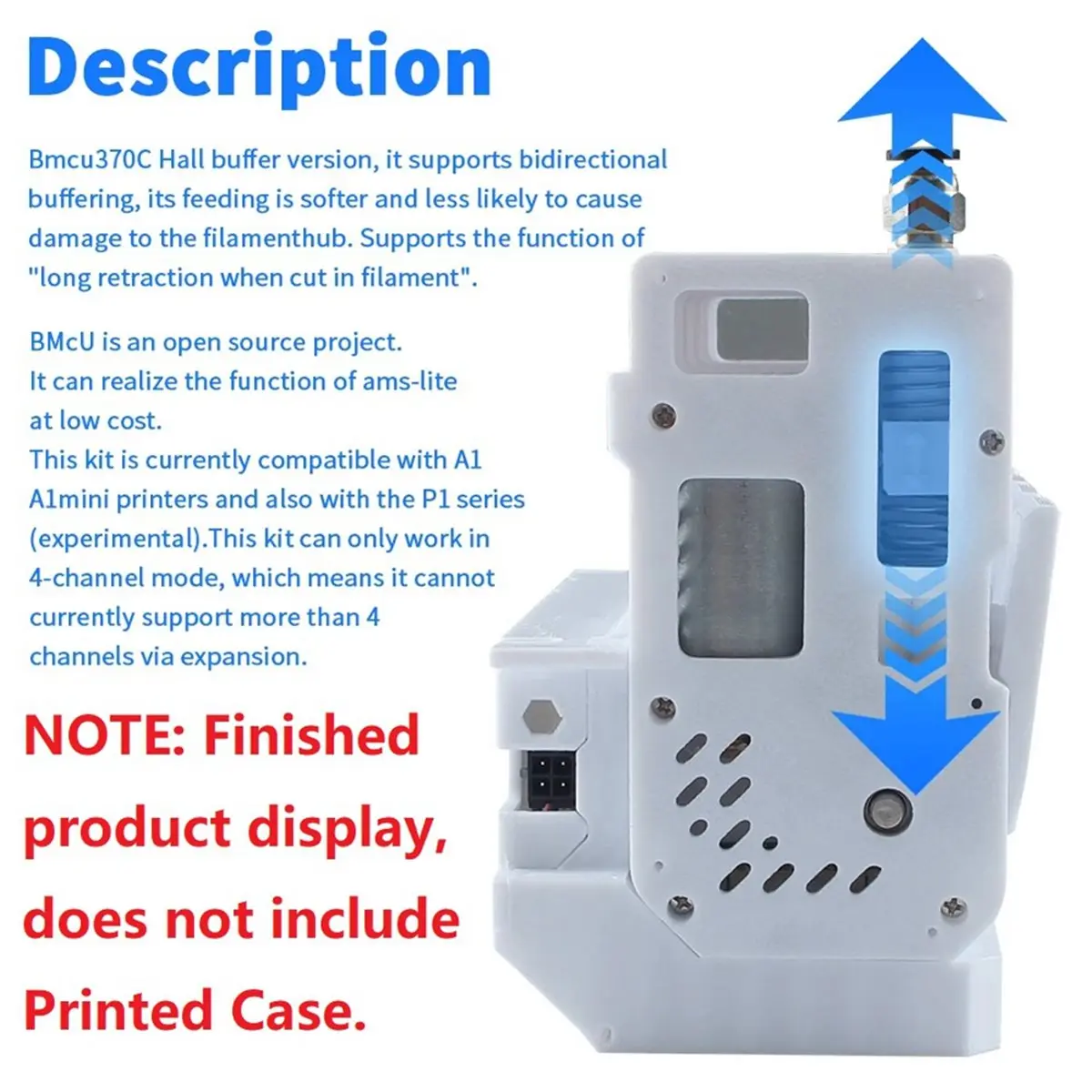A64I BMCU 370C Lite BMCU370C Auto Refill Hall Sensor Bidirectional Buffering for A1 P1 3D Printer MMU Without Case