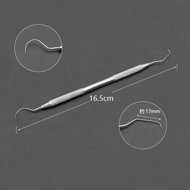 3PCS Stainless Steel Dental Tool Set Double Ends Teeth Cleaner Hygiene Explorer Probe with Hook Pick for Oral Care