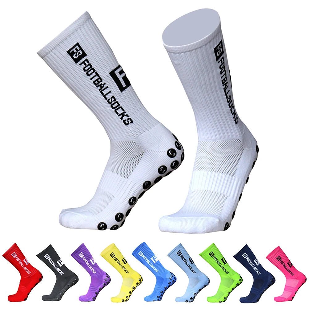 Chaussettes coordonnantes en silicone avec ventouse pour hommes et femmes, football, baseball, rugby, sports de plein air, poignée ronde