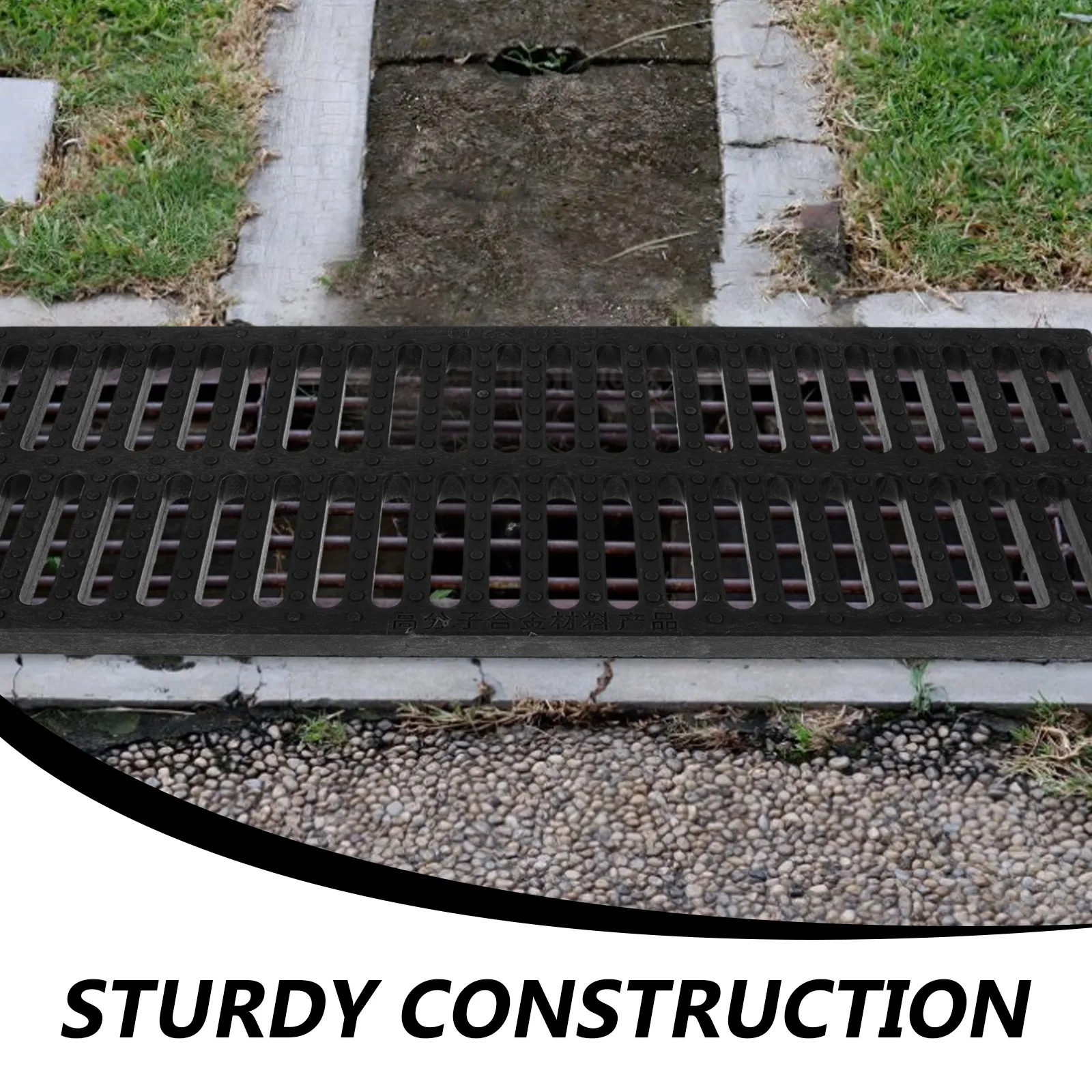 Efficient Drainage Grate Cover Plastic Rectangular Channel Drain Grate for Outdoor Sewer Rainwater Drainage Kitchen Floor Sink